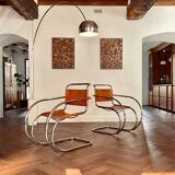 Pair of MR20 armchairs by Ludwig Mies van der Rohe, 1970s edition