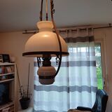 19th century white opaline pendant light