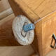 Vintage bedside table, solid oak, 1950s.