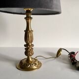 Solid brass and velvet lamp