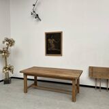 Large extendable solid oak farm table
