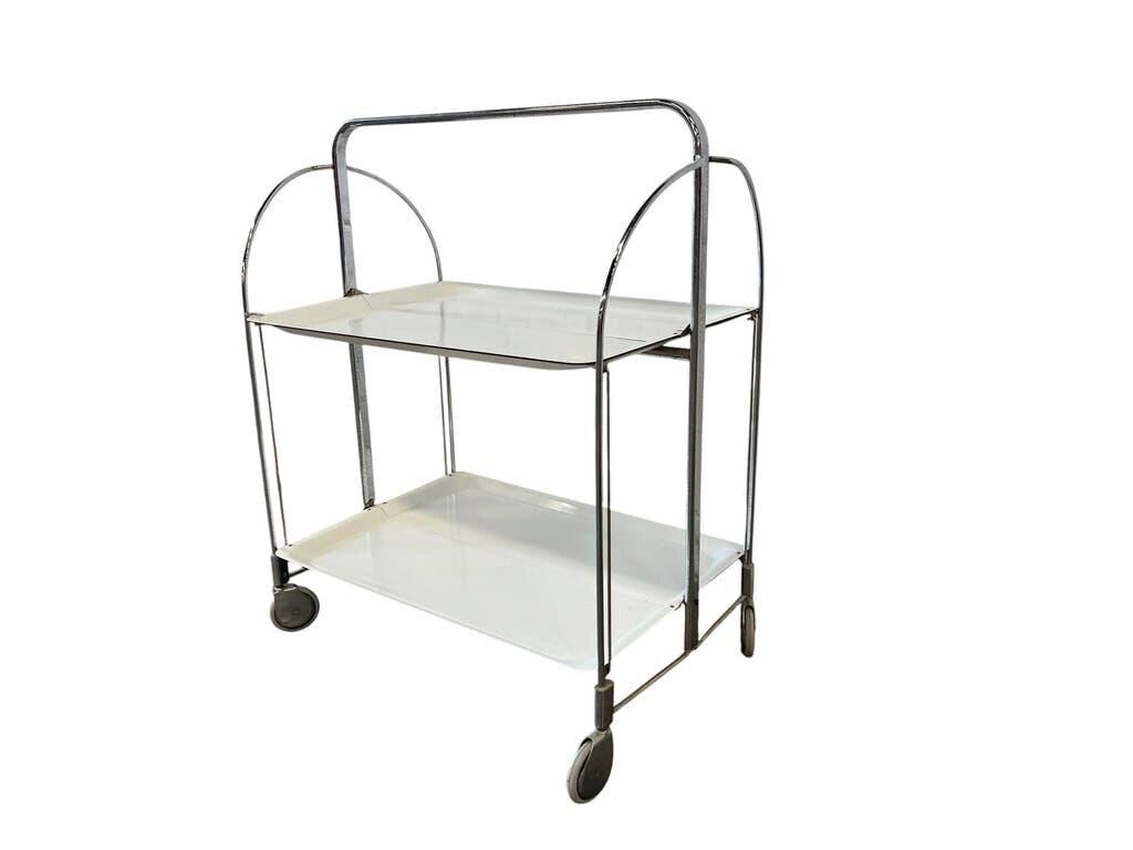 Vintage chrome folding bar/side table