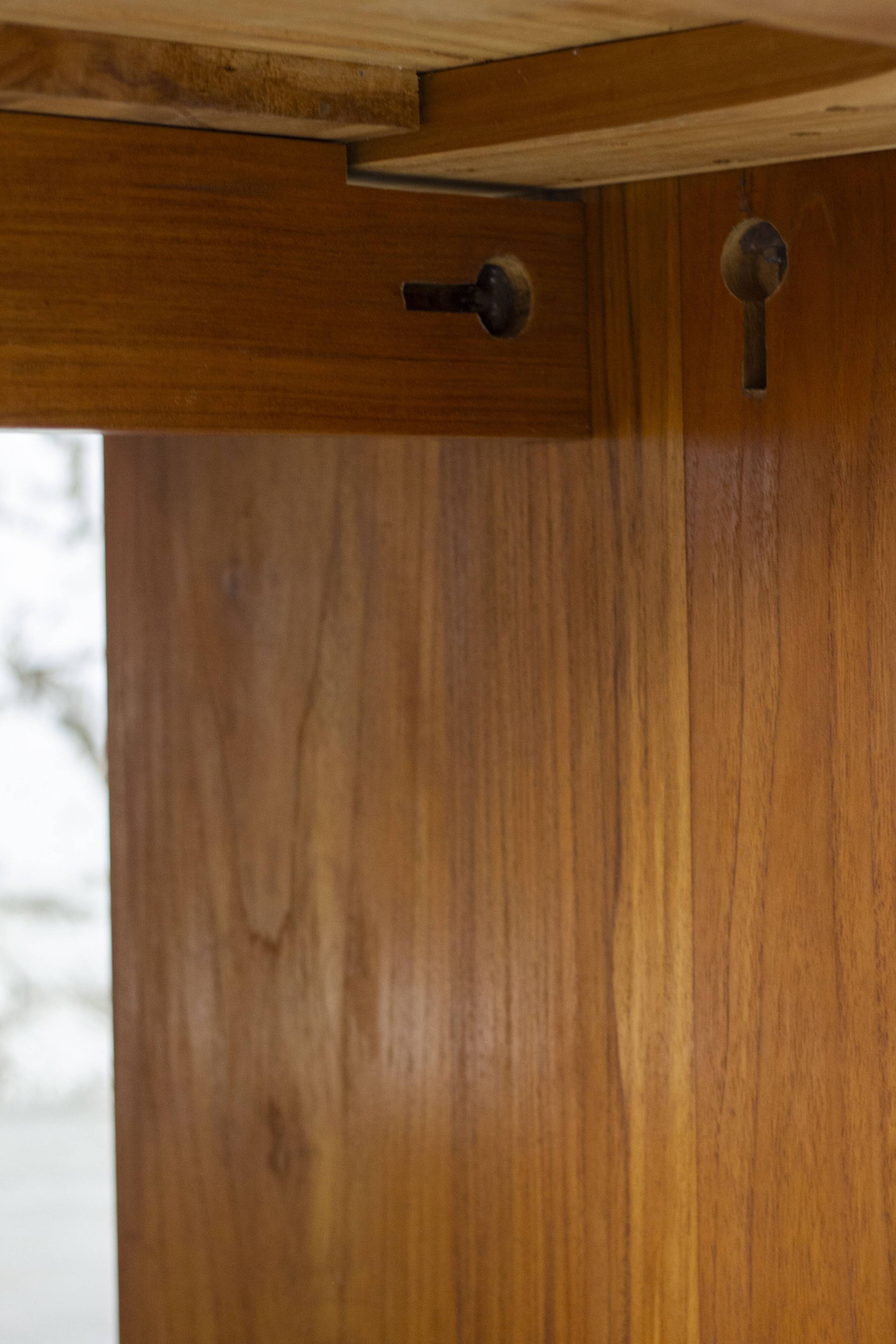 Large table in solid elm, 1970.