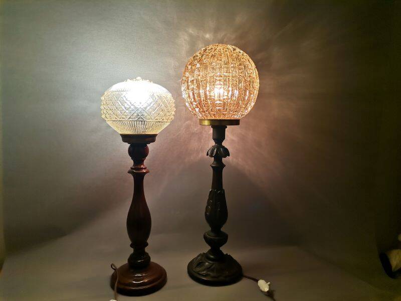 Pair of portugese wooden lamp