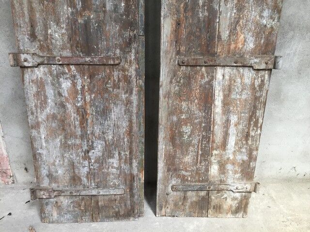 Pair of large old doors in larch XIX