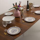 Custom-made solid walnut dining table with 4 extensions, for 6 to 16 people