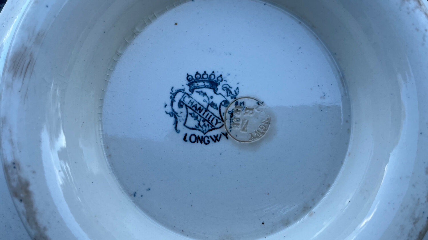 Vintage Longwy earthenware shower bowl