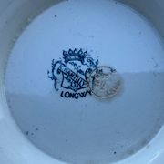 Coupe sur pied douche faïence Longwy vintage