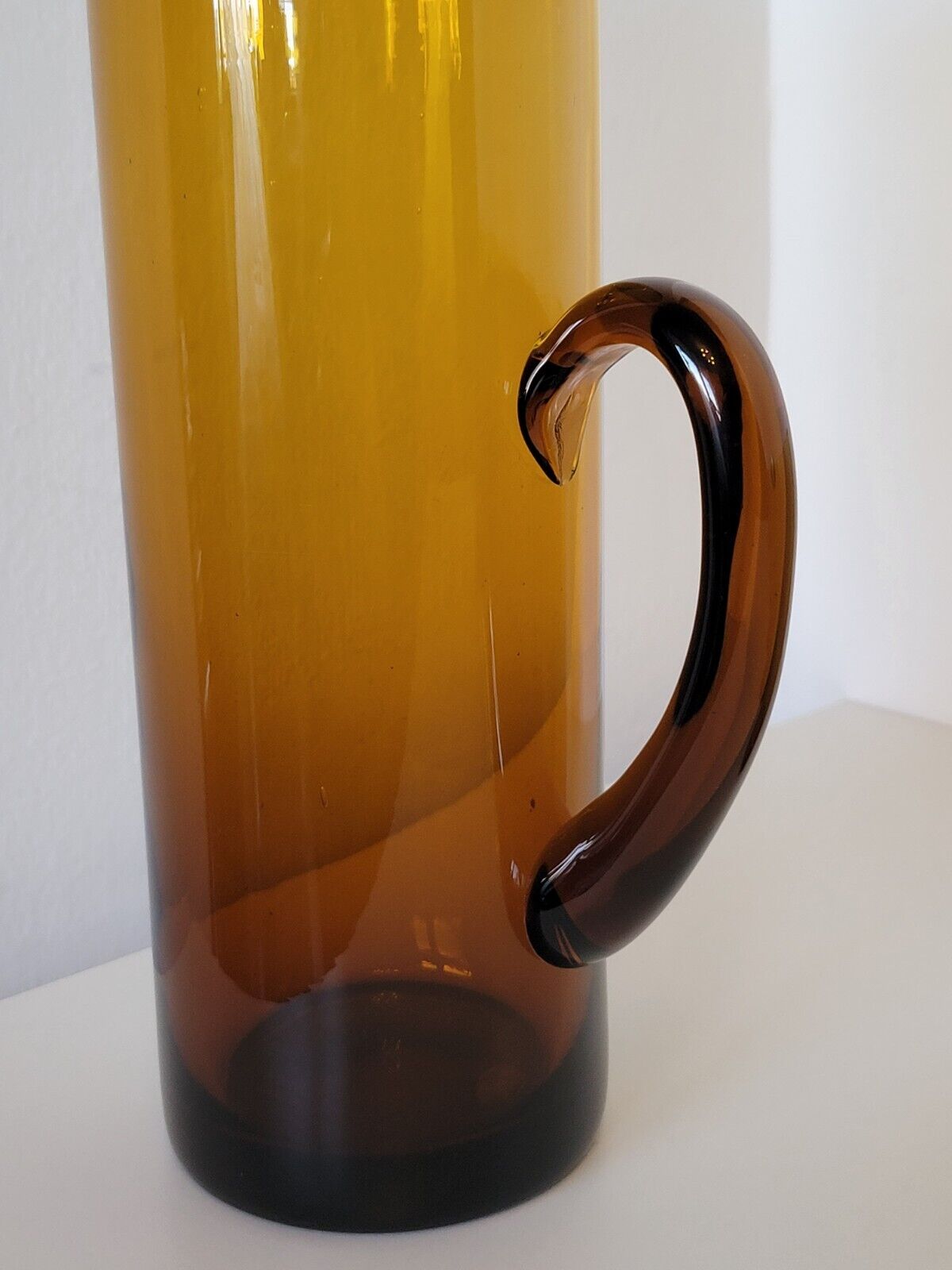 Vintage orangeade service in amber blown glass decanter & 6 glasses