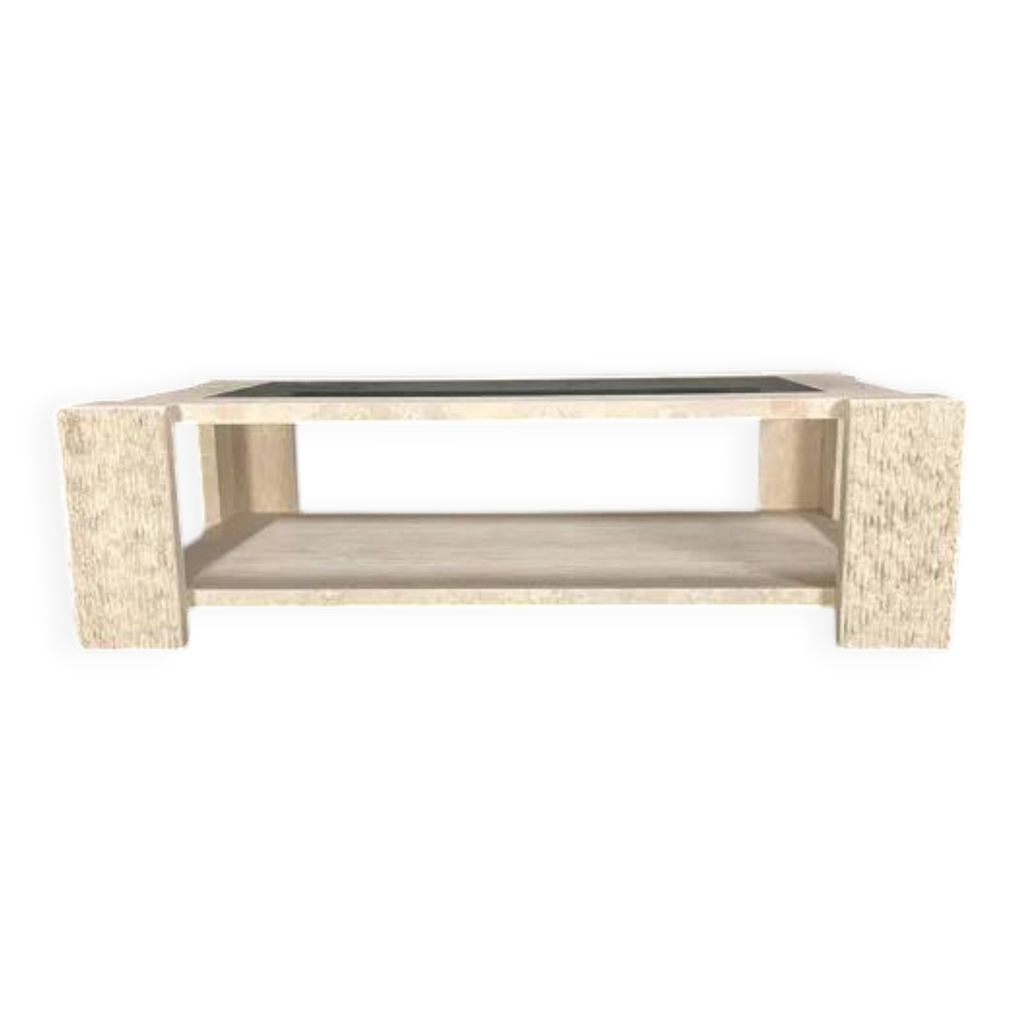 Coffee table with double tops by Claude Berraldacci. 1990s.