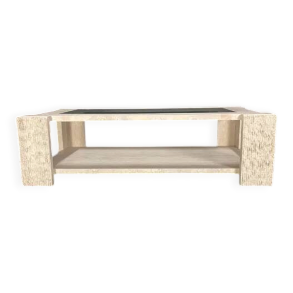 Table basse à double plateaux de Claude Berraldacci. Années 90.
