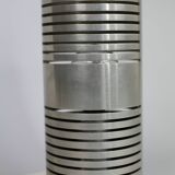 Table lamp cylindrical steel openwork modernist Italy early 70s
