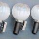 Three vintage wall lamps mazzega opalescent murano italy, year 70