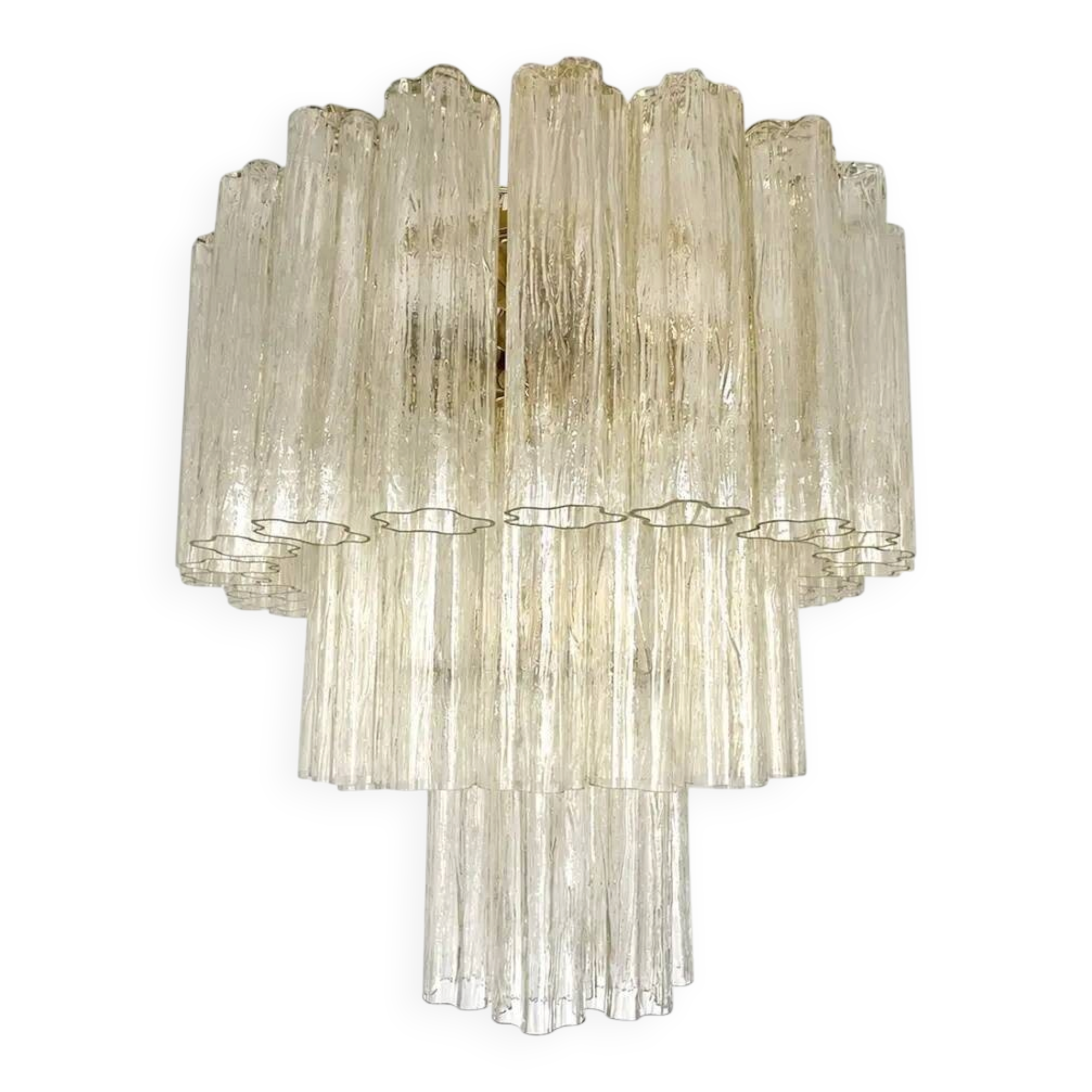 Italian Murano Glass Flush Mount with “Tronchi” Design