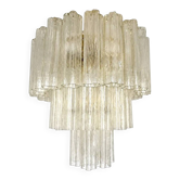 Italian Murano Glass Flush Mount with “Tronchi” Design