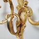 Pair of Lucien Gau bronze wall lamps with three arms Rockery style