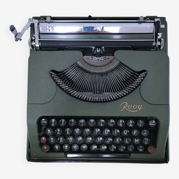 Machine à écrire portative Rooy années 50 métal kaki