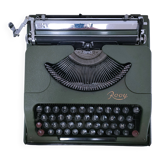 Rooy portable typewriter 1950s khaki metal