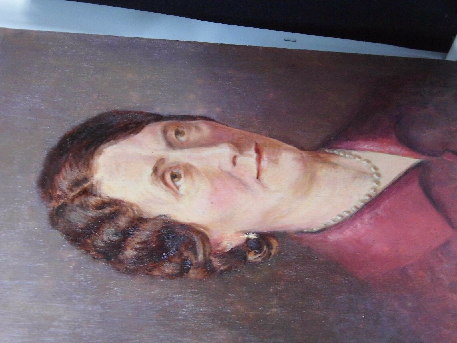 Oil on canvas portrait of notable woman