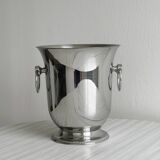 Shiny silver metal champagne bucket