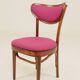 Vintage chair natural raspberry wool bentwood 1960