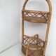 Desserte bar ronde en rotin osier vintage 1960