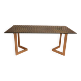 Designer table with golden base