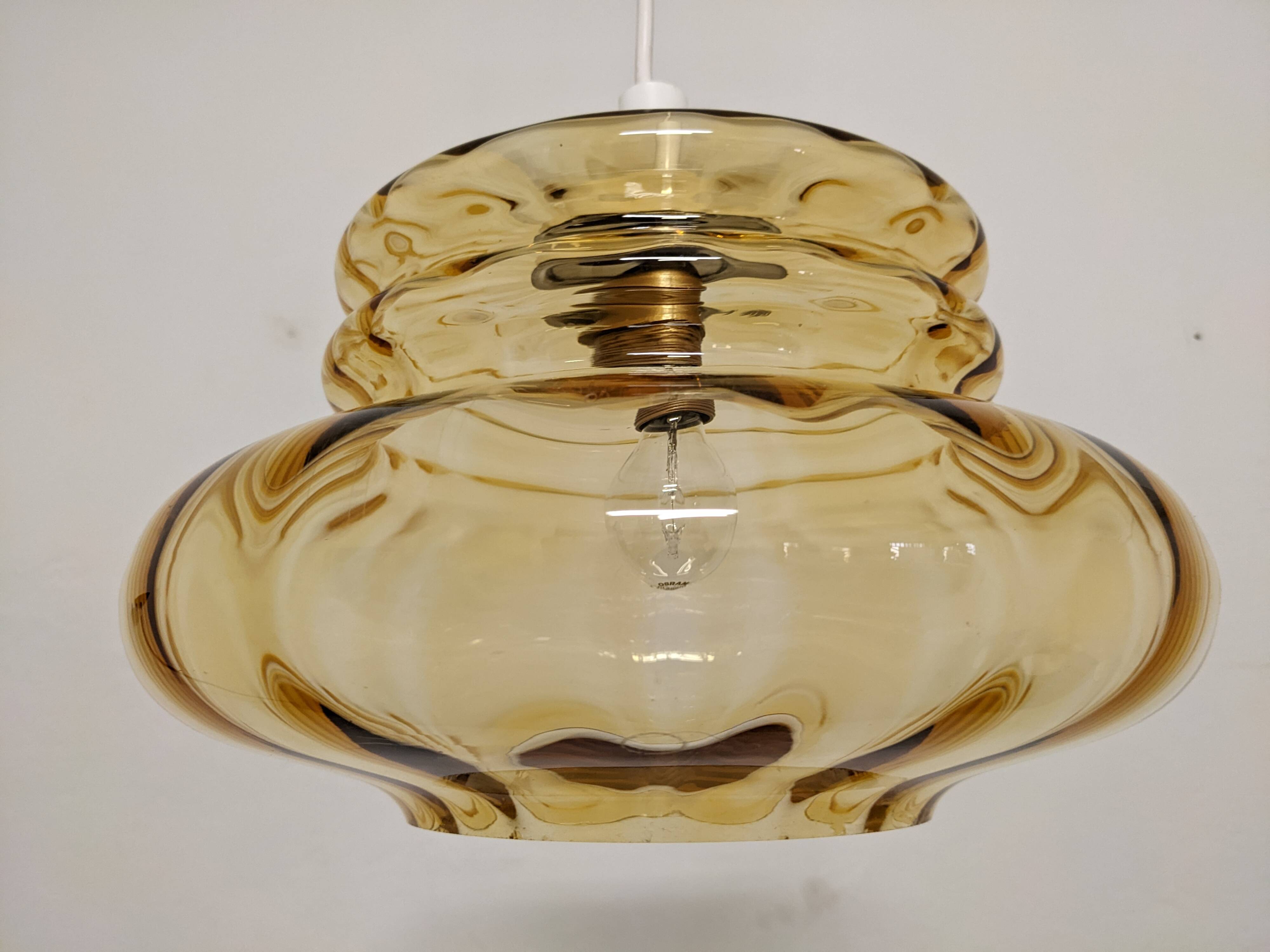 Amber crystal pendant lamp from the 60s/70s