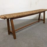 Wooden bench and marsh straw 50s/60s