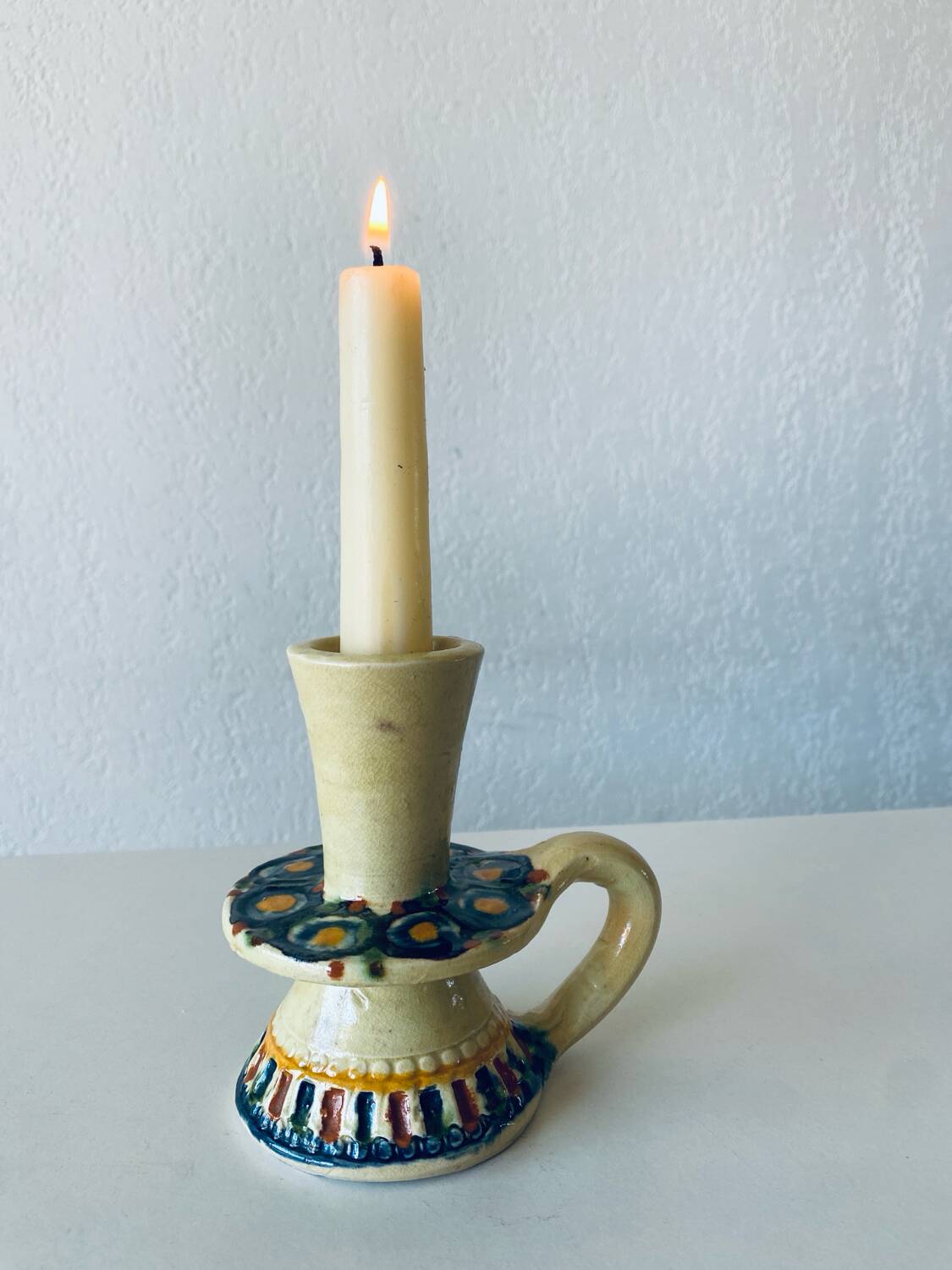 Saint Jorioz terracotta candle holder