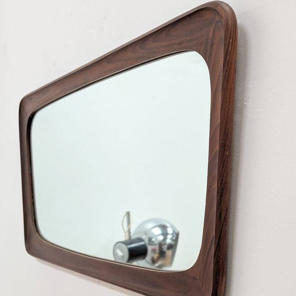 Vintage Scandinavian teak mirror from the 1960s.