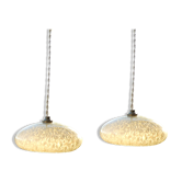 Pair of vintage Clichy glass pendants