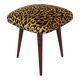 Mid-century leopard velvet stool, Europe, 1960s