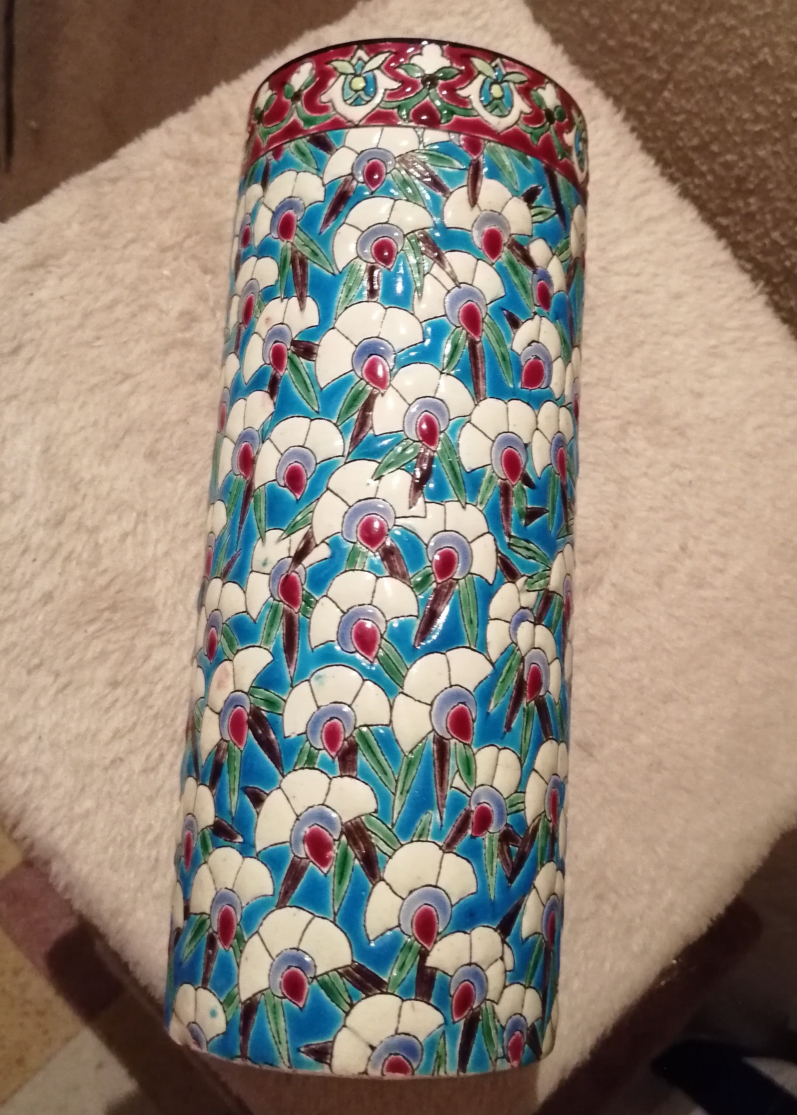 Vintage enamel vase