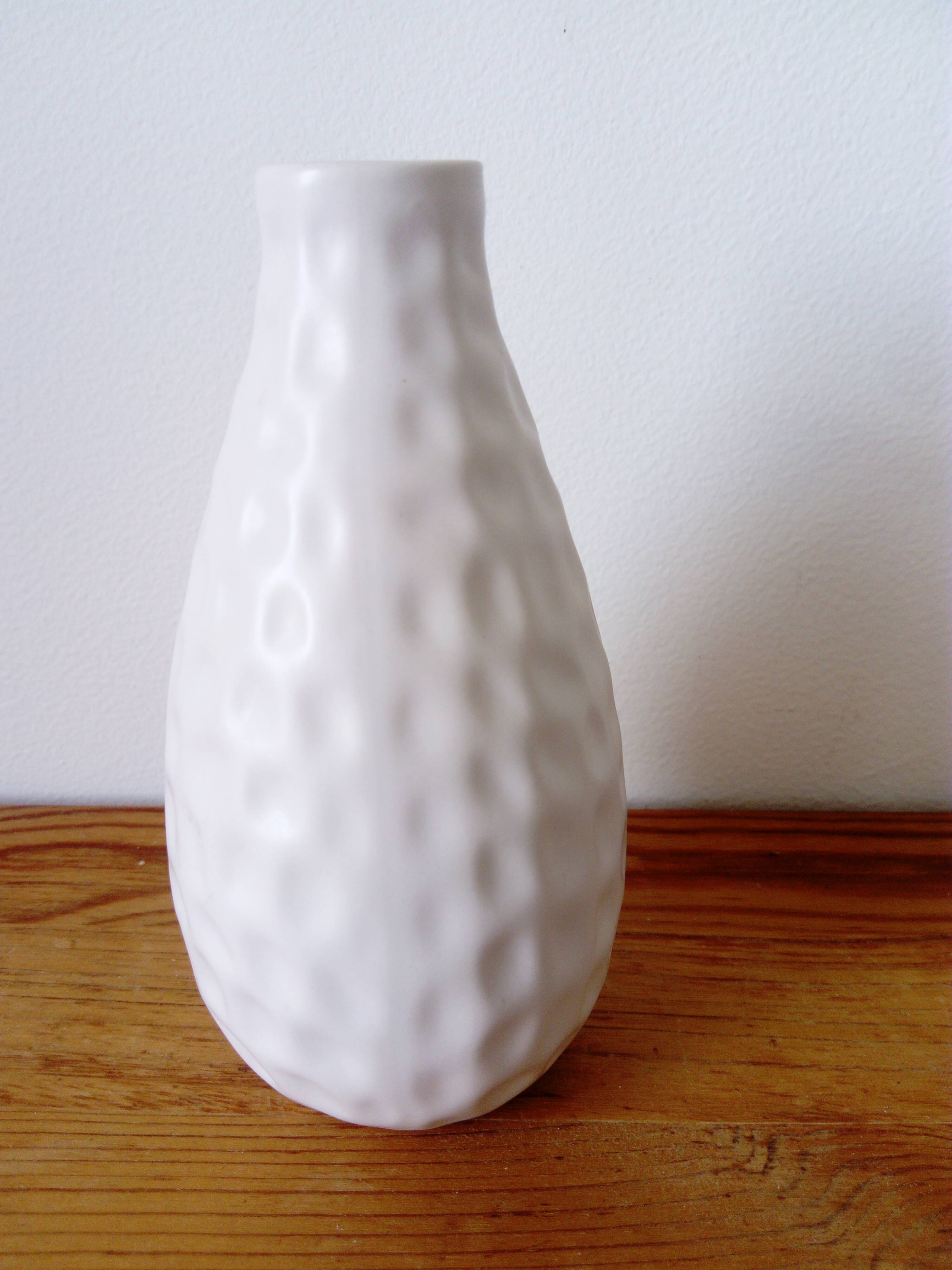 small white honeycomb ceramic vase