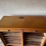 Vintage 70s double curtain filing cabinet