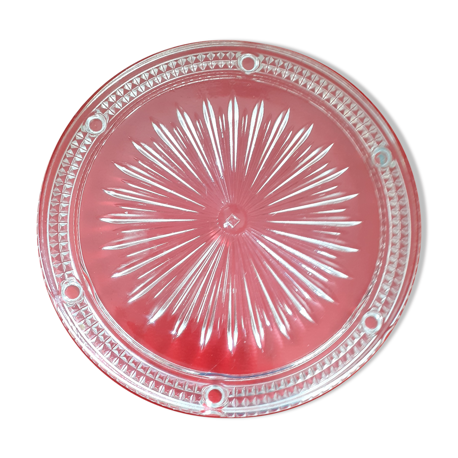 Pressed glass flat underside