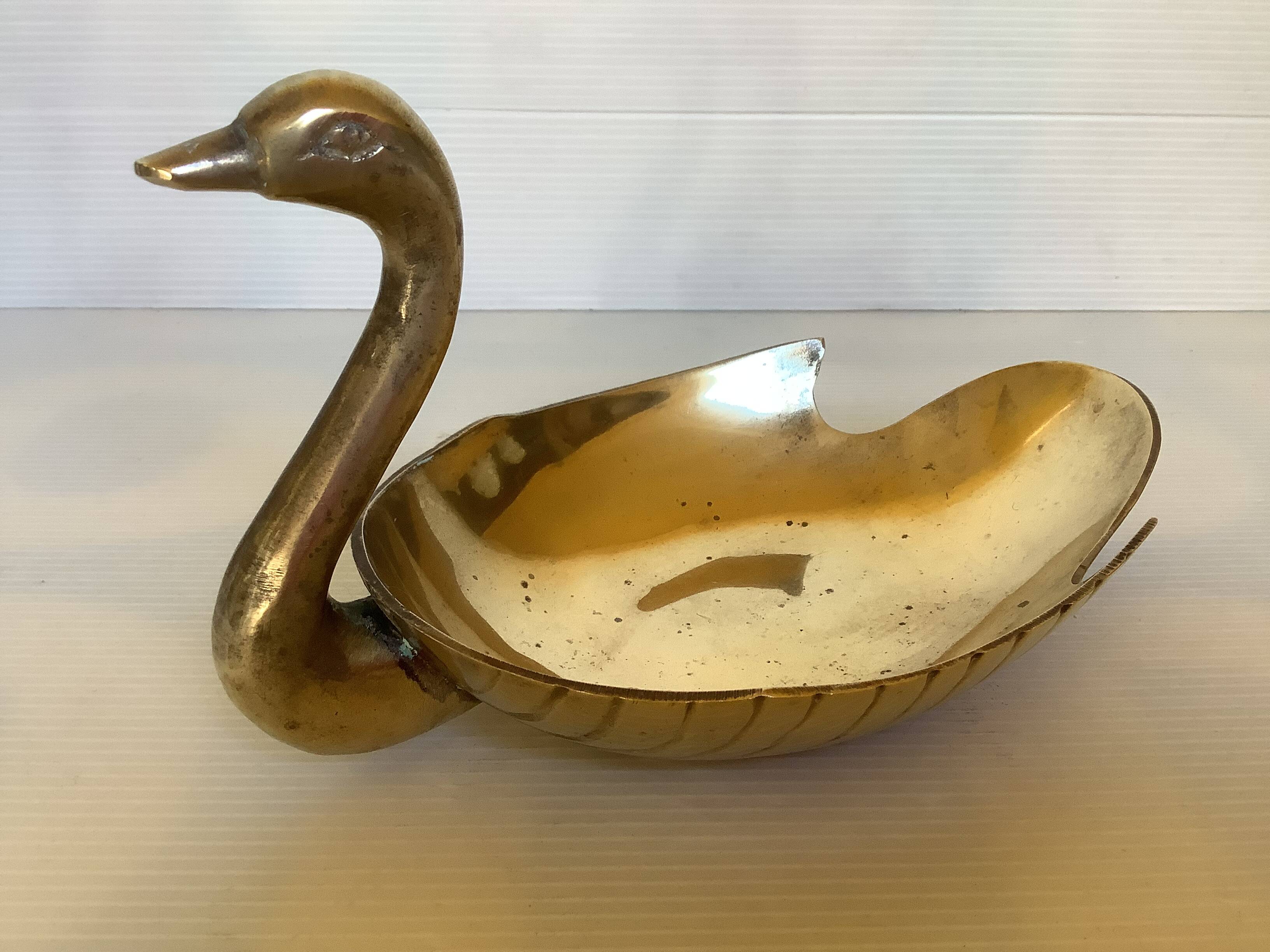 Brass swan pocket tray