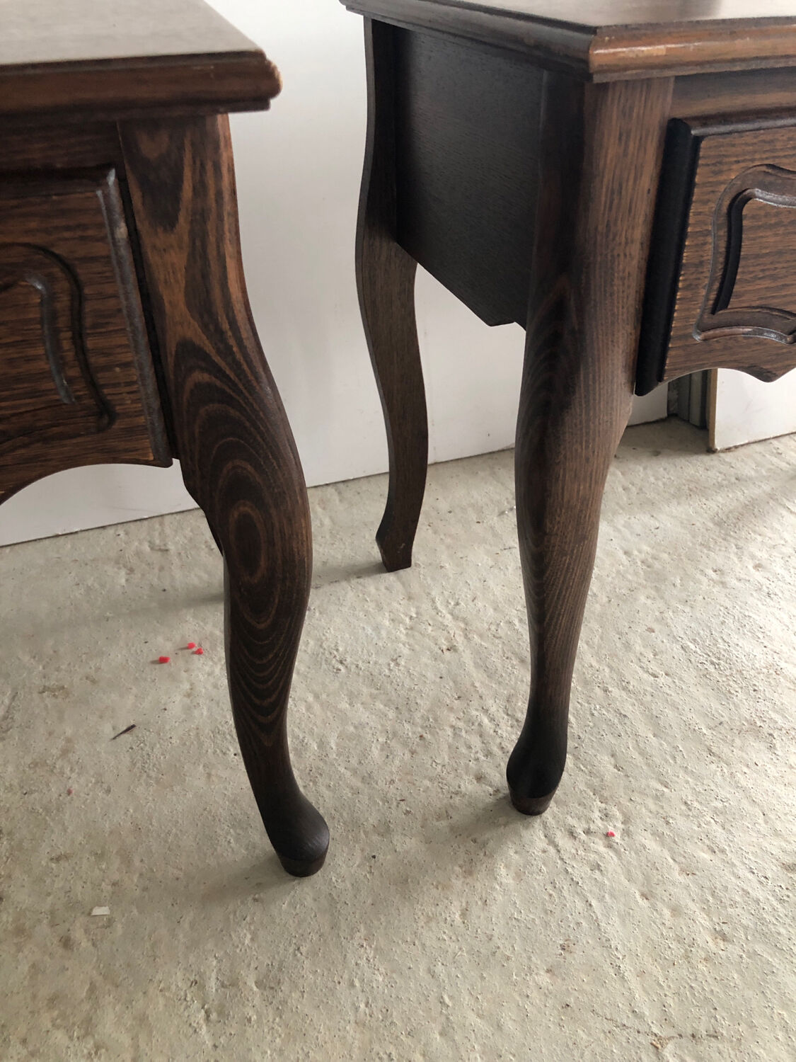 2 Louis XVI style Vintage bedside tables in varnished wood