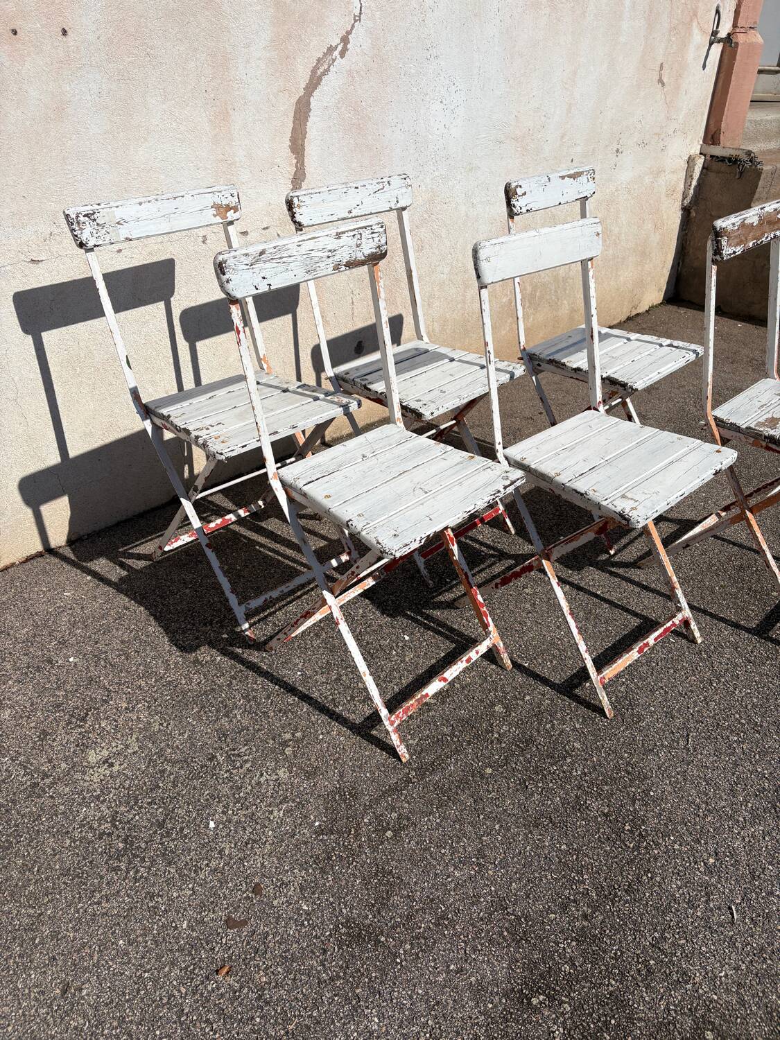 Set of 6 folding garden chairs