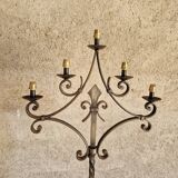 Four-light wrought iron floor lamp