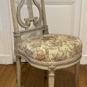 Pair of chairs, lyre back, based on a model by Jacob, Louis XVI style.