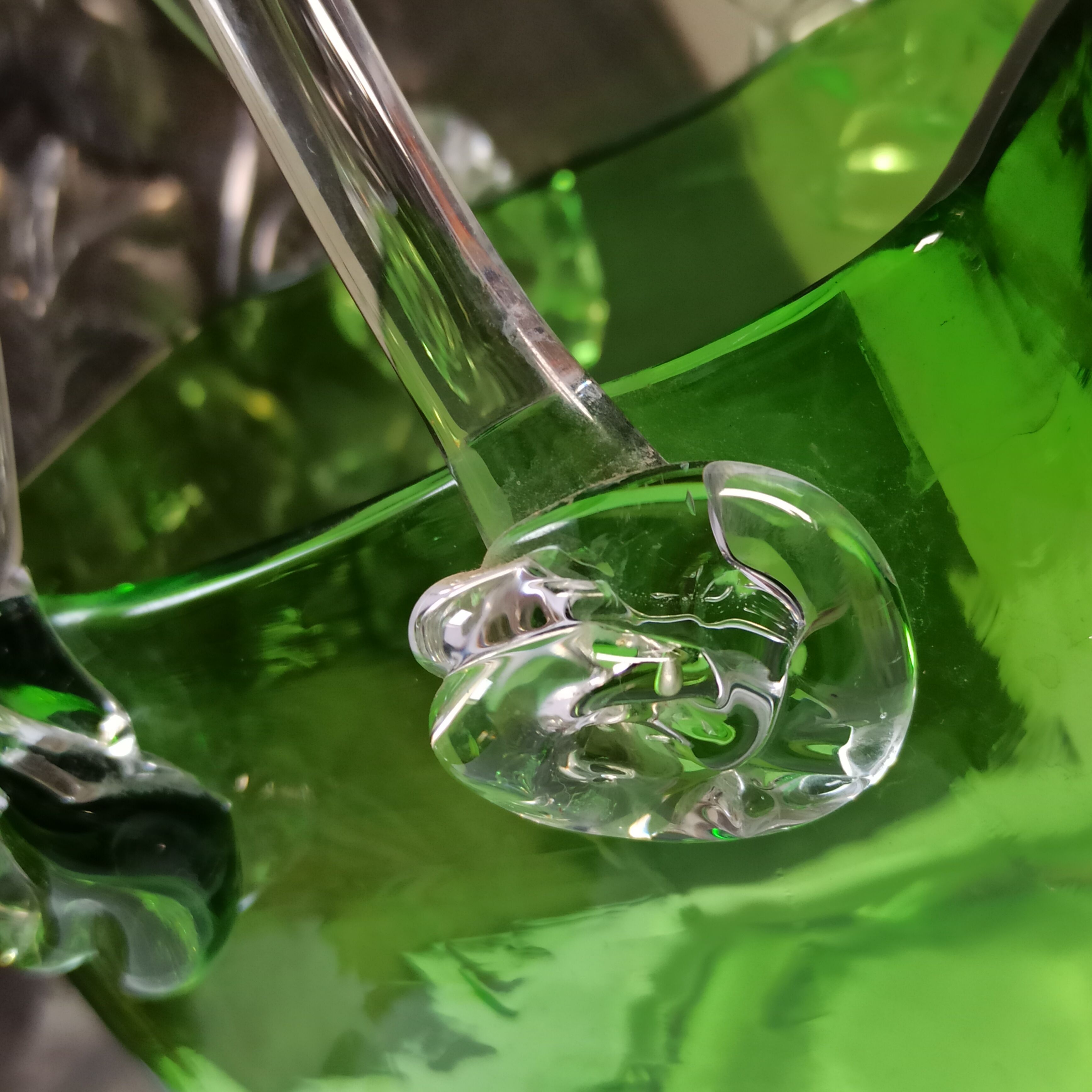 Blown glass bag vase