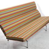 Compact sofa Eames Vitra Alexander Girard Miller stripe fabric