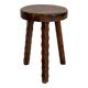 Tripod brutalist solid wood foot stool