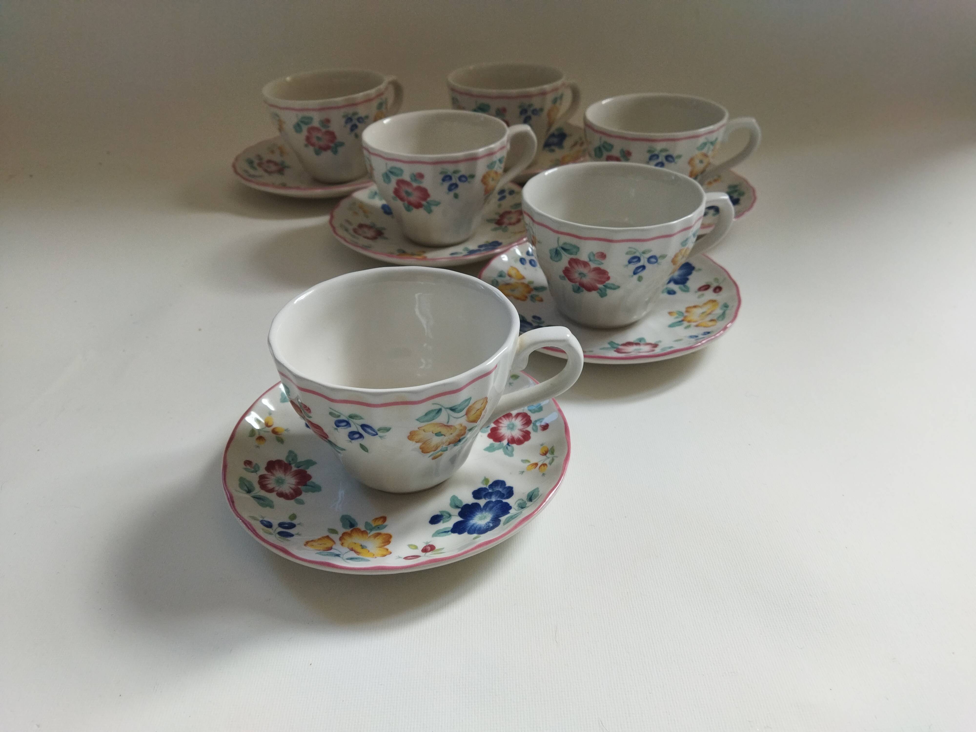 6 English cups Churchill Rosetta