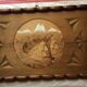 Old carved solid wood top, with glass plate - 50s