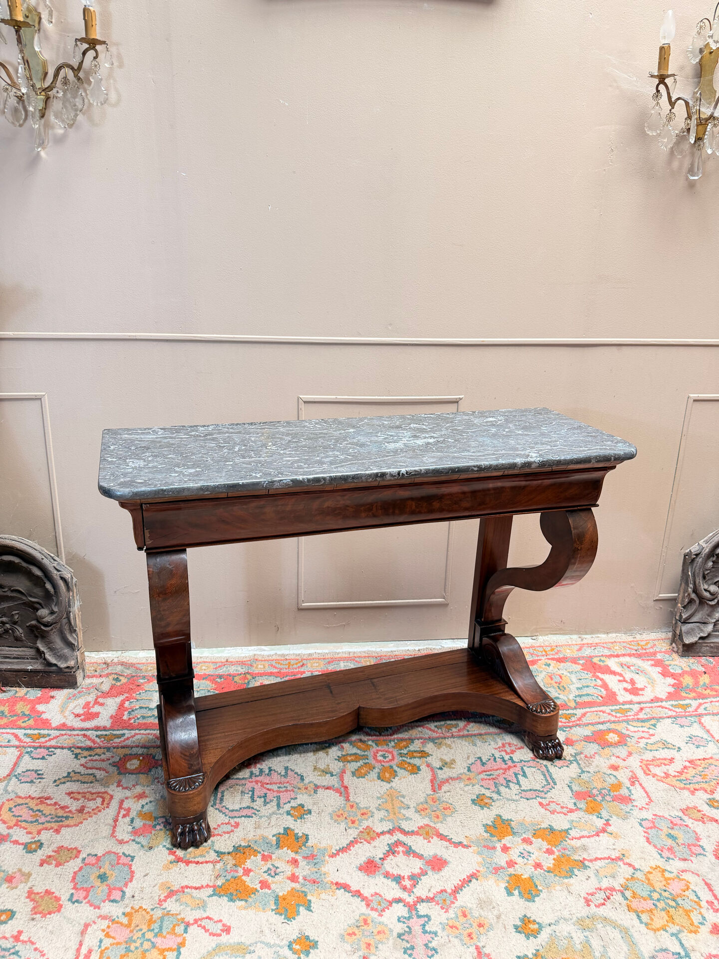 CONSOLE IN MAHOGANY FROM THE RESTORATION PERIOD 19TH CENTURY