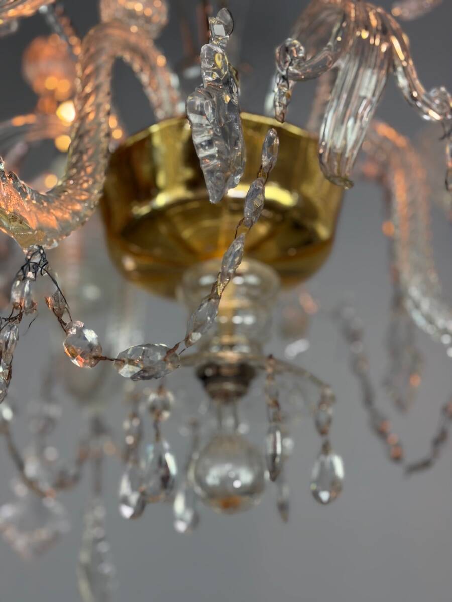 Liège chandelier in Louis XV style made of glass and crystal, circa 1900.