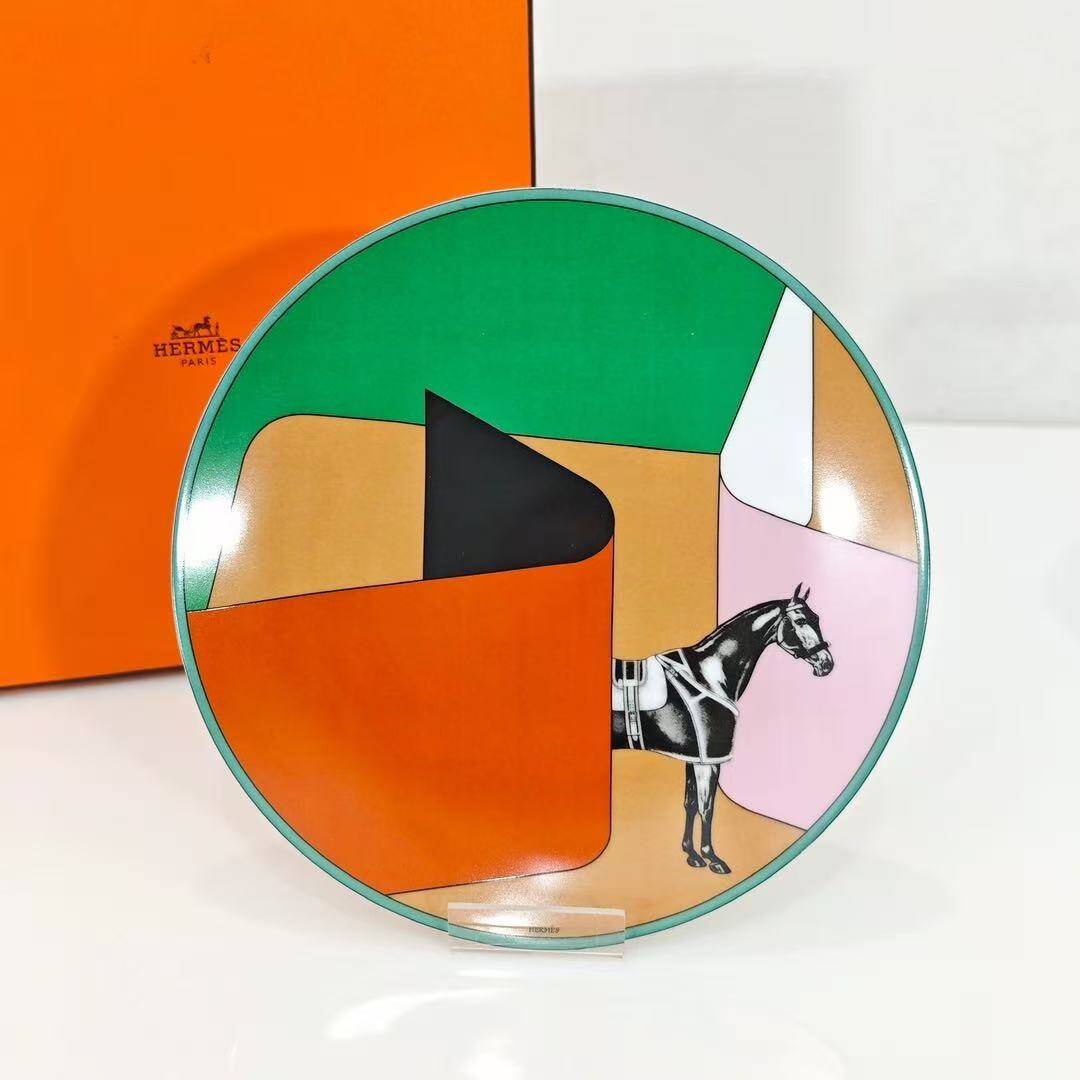 Hermès “La Serpentine” Porcelain Dinner Plate Set of 3
